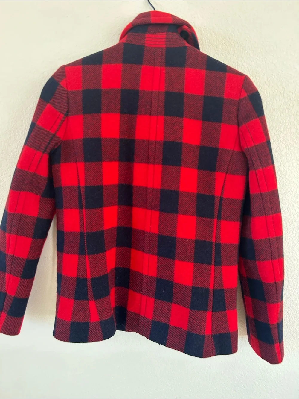 J. Crew Red and Black Buffalo Plaid Coat
